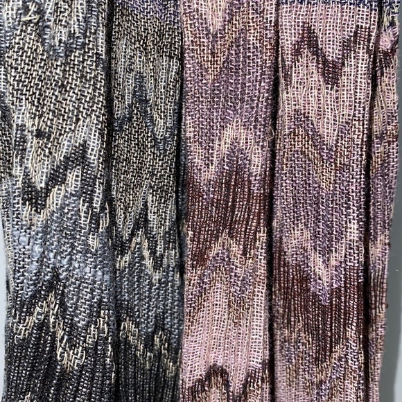 Apt. 9 pleated rayon multi colored scarf/wrap. Black, gray , plum, with fringe. - Picture 2 of 11